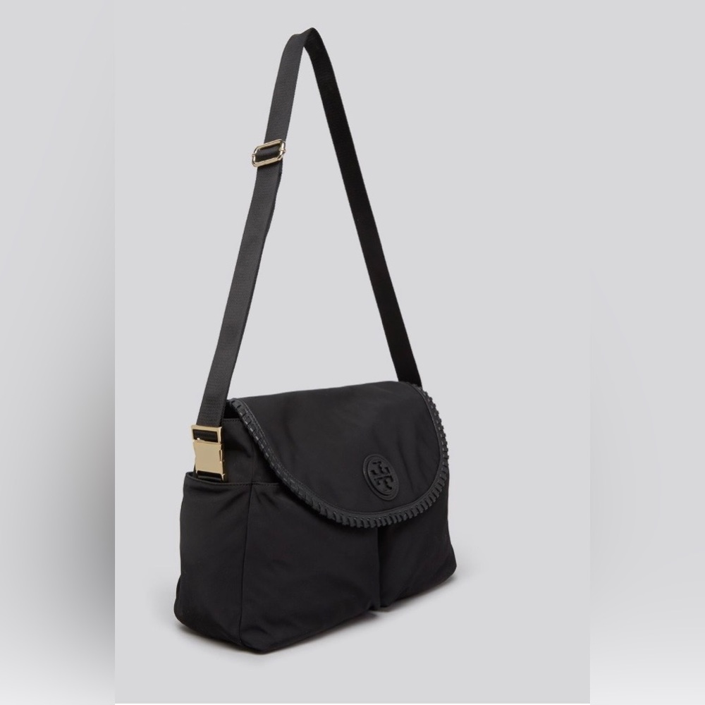 Tory Burch black diaper bag with changing pad